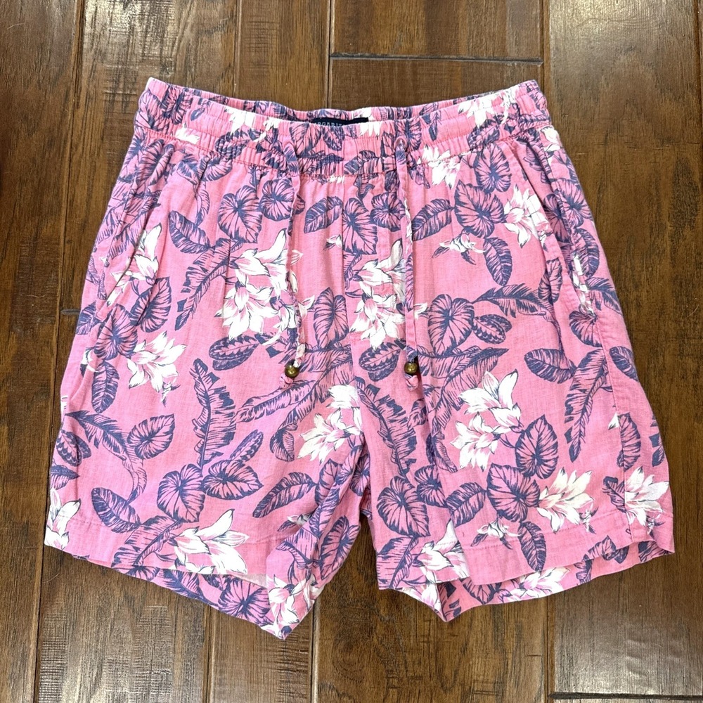 Margaritaville Island Reserve Pull On Floral Shorts Women's XS‎ Pink Linen Blend